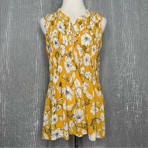 Cynthia Rowley smocked neck tie top. NWOT